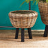 WOVEN RATTAN DRY BASKET PLANT RISER 17" - view 2