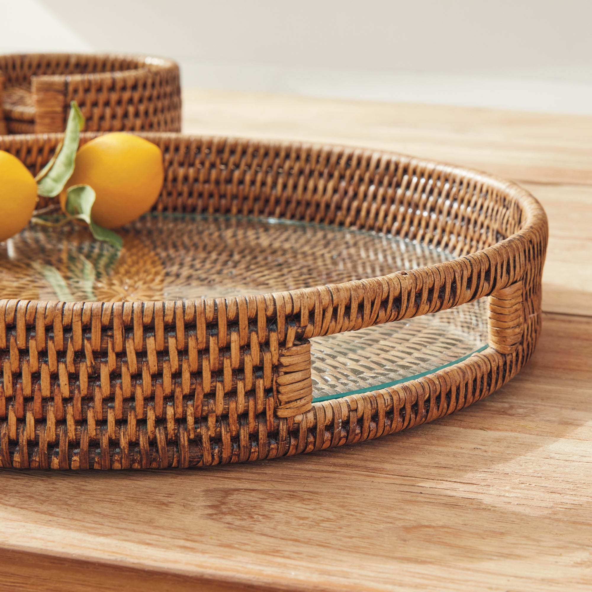 Burma Rattan Round Serving Tray - View 5