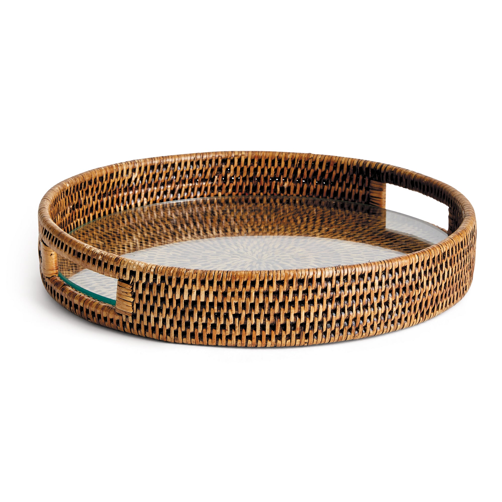 Burma Rattan Round Serving Tray
