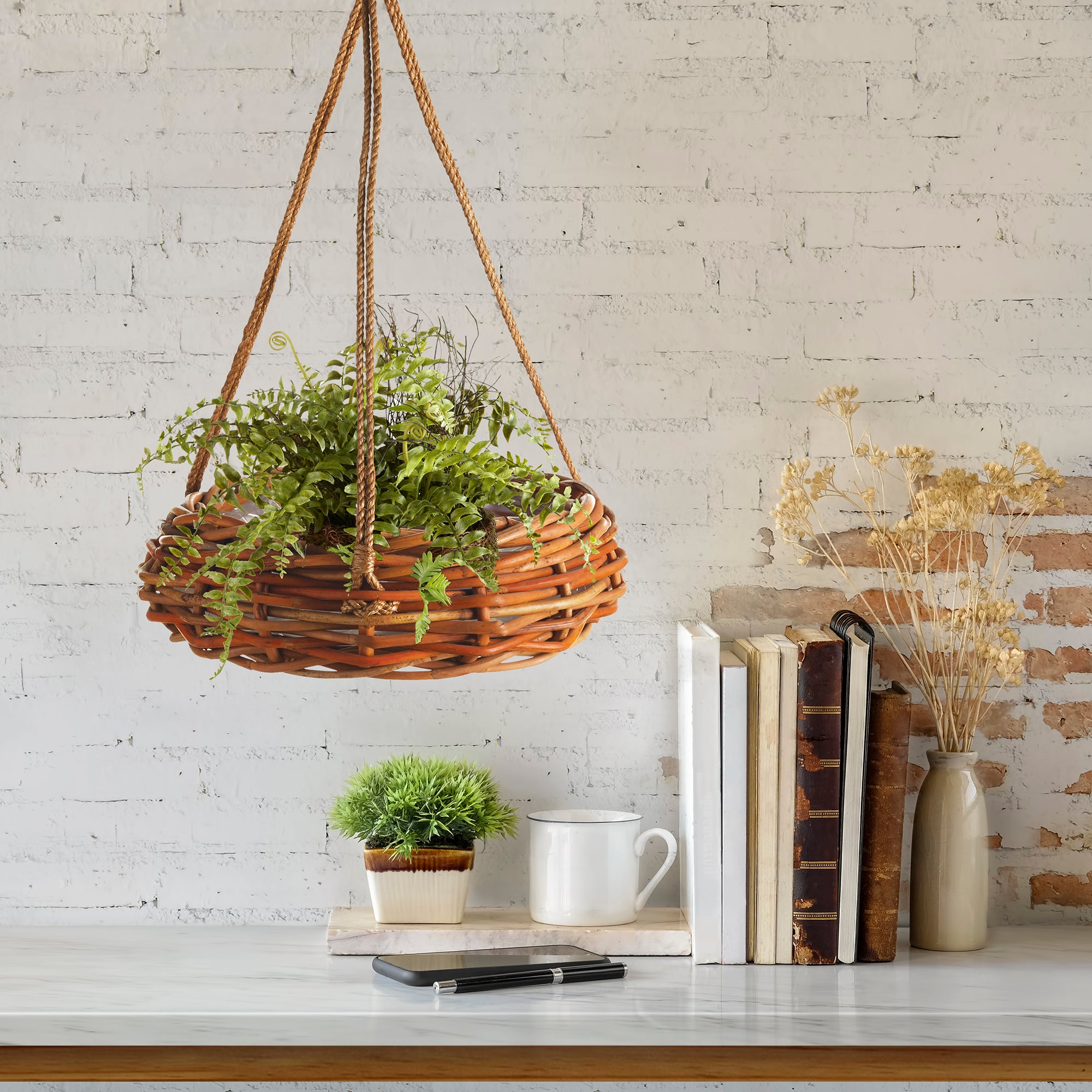 RATTAN HANGING BASKET - view 3