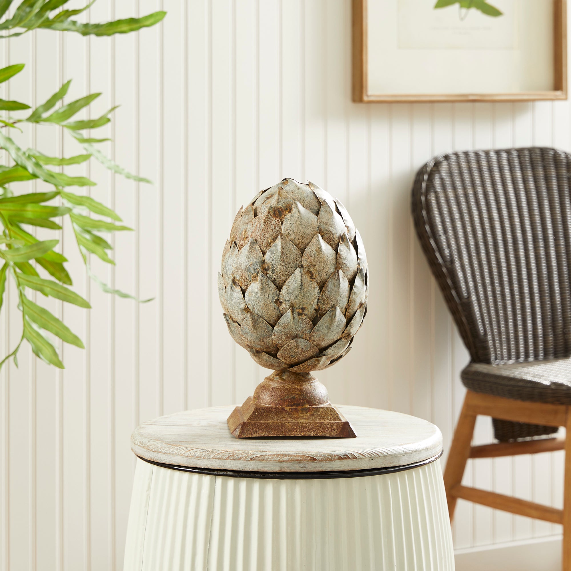 WEATHERED METAL ARTICHOKE FINIAL SMALL - view 5