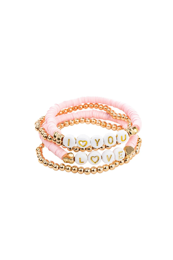Pink Love Bracelets Set