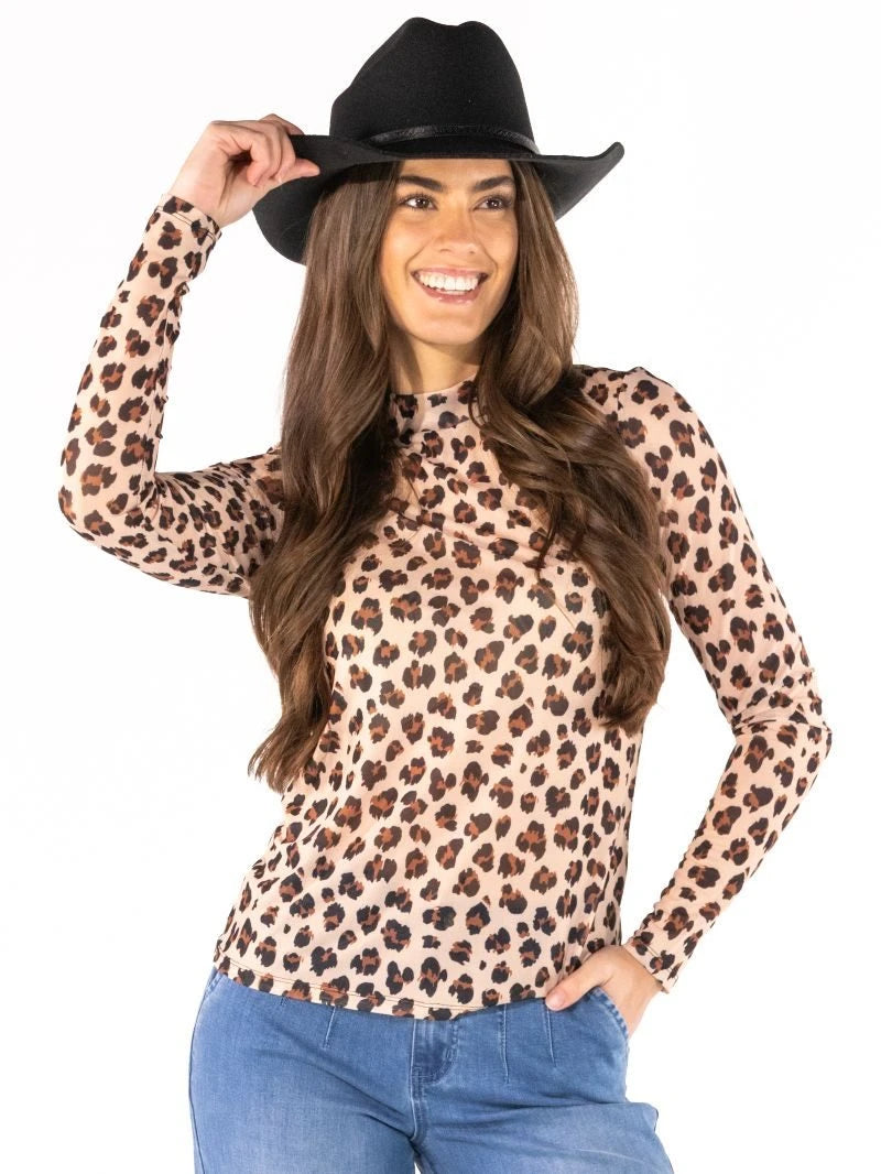 Simply Southern Wild Side Leopard Turtleneck Top by Simply Southern