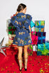 QUEEN OF SPARKLES NAVY BOW RUFFLE TIE DRESS - A. Dodson's