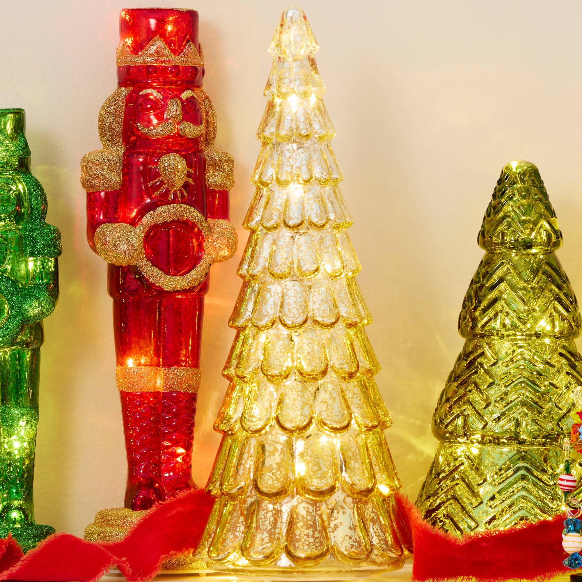 Gold Traditional Mercury Glass LED Tree, Large - view 2