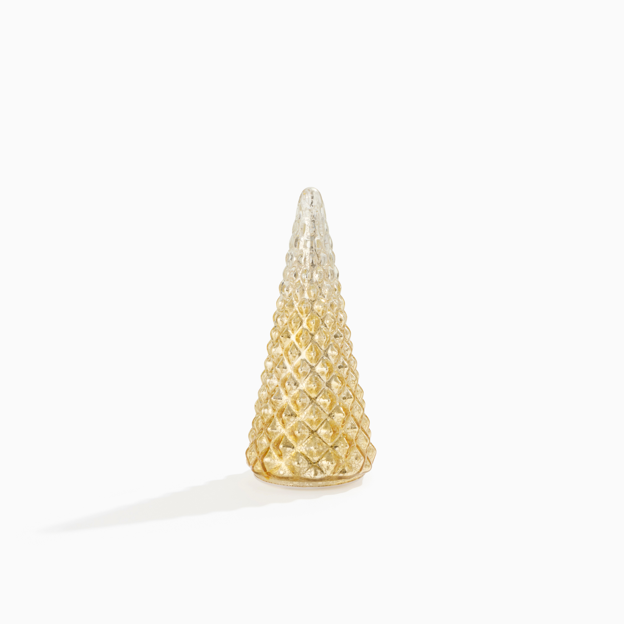 Gold Geometric Diamond Mercury Glass LED Tree, Medium