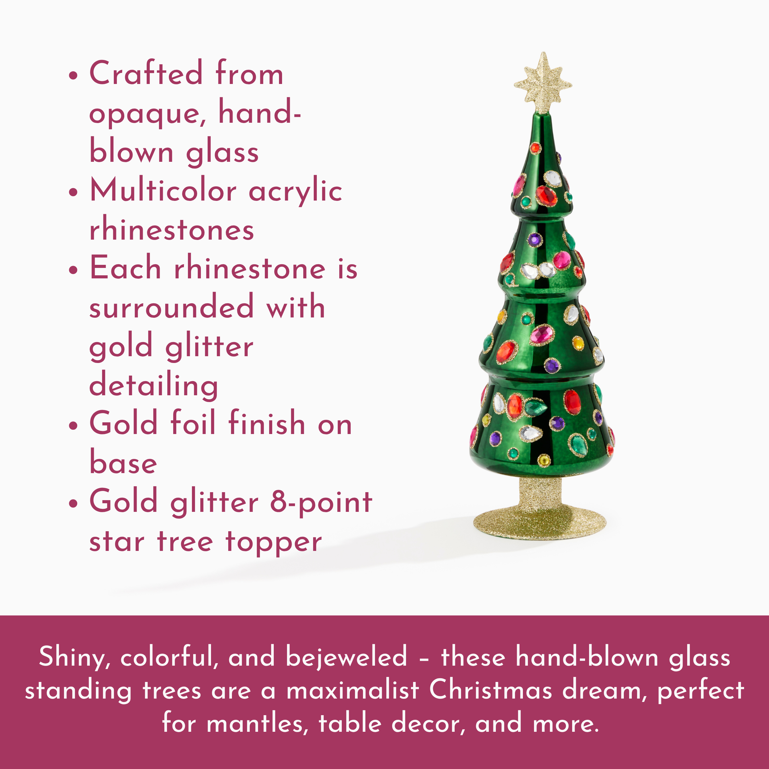Green Grand Jewel Glass Tree, Small - view 3