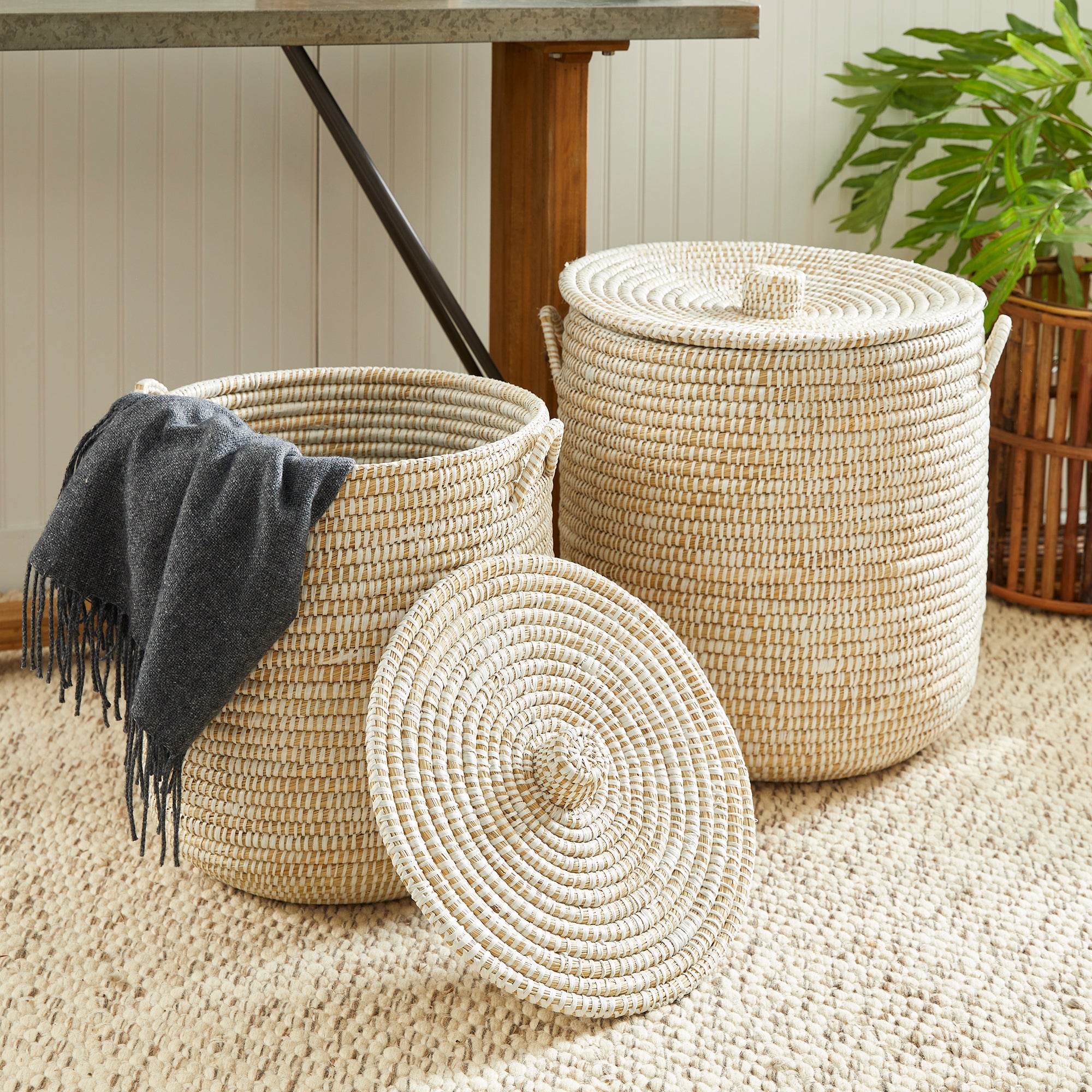 Rivergrass Hamper Baskets With Lids, Set Of 2 - View 3
