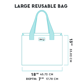 SWIG SChristmas Plaid Reusable Gift Bag Large