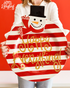 RED STRIPE BIG HAPPY EVERYTHING ROUND PLATTER