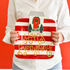 HAPPY EVERYTHING RED STRIPE 9.25 MINI PLATTER