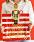HAPPY EVERYTHING RED STRIPE  BIG SQUARE PLATTER