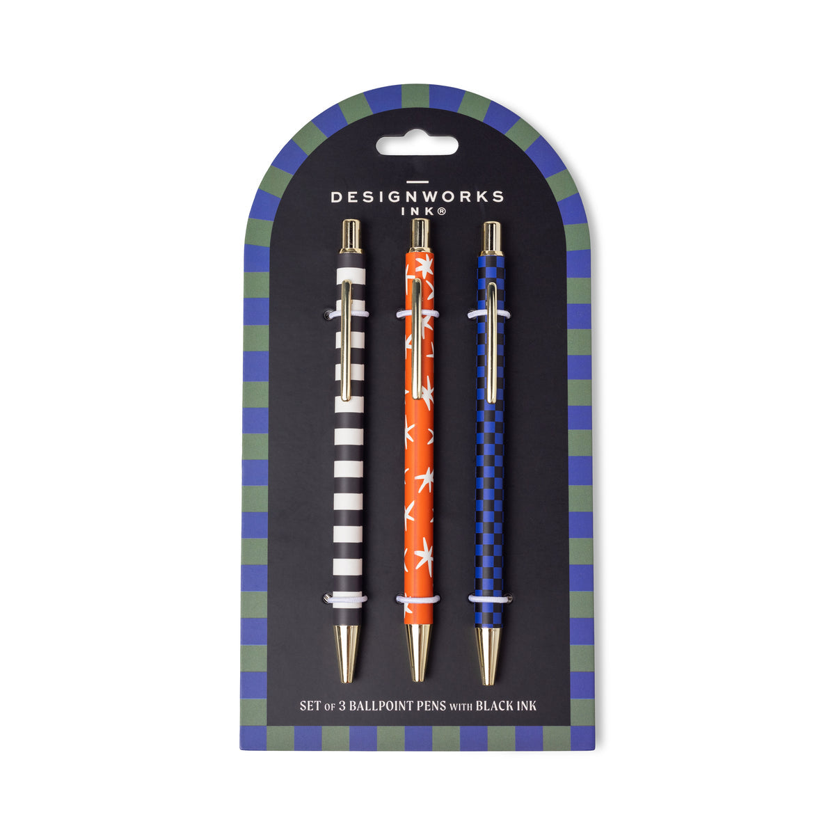 A Dopo Set of 3 Pens - Stripe, Star, Check - A. Dodson's
