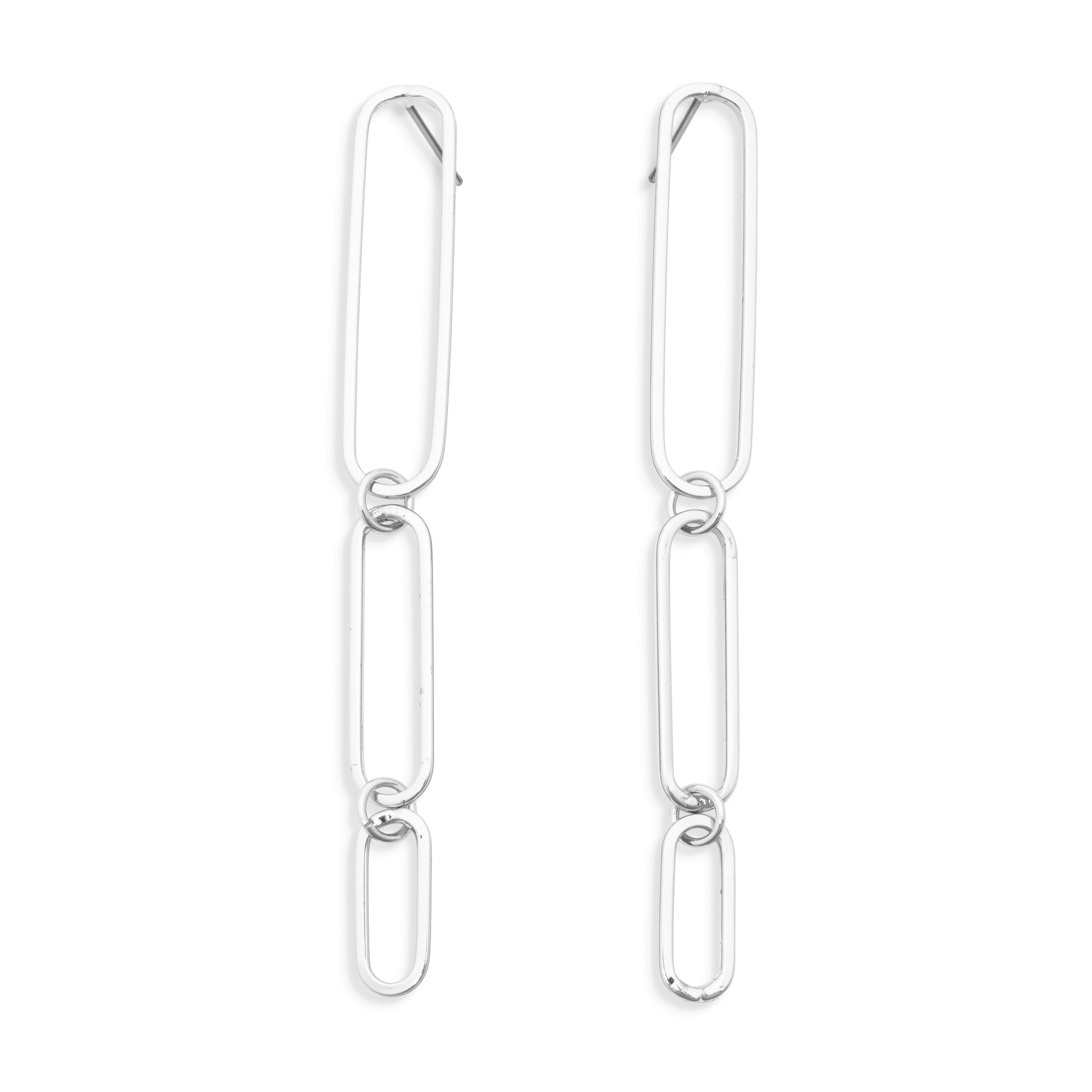 Scottie - Silver Paperclip Chain Stud Earrings by Leslie Curtis