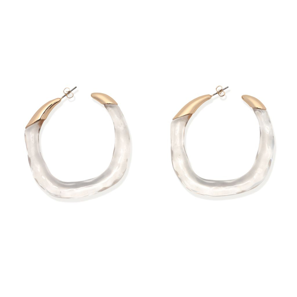 Maya-Clear Resin Hoop Earring