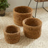 SEAGRASS ROUND BASKETS WITH CUFFS, SET OF 3 - view 3