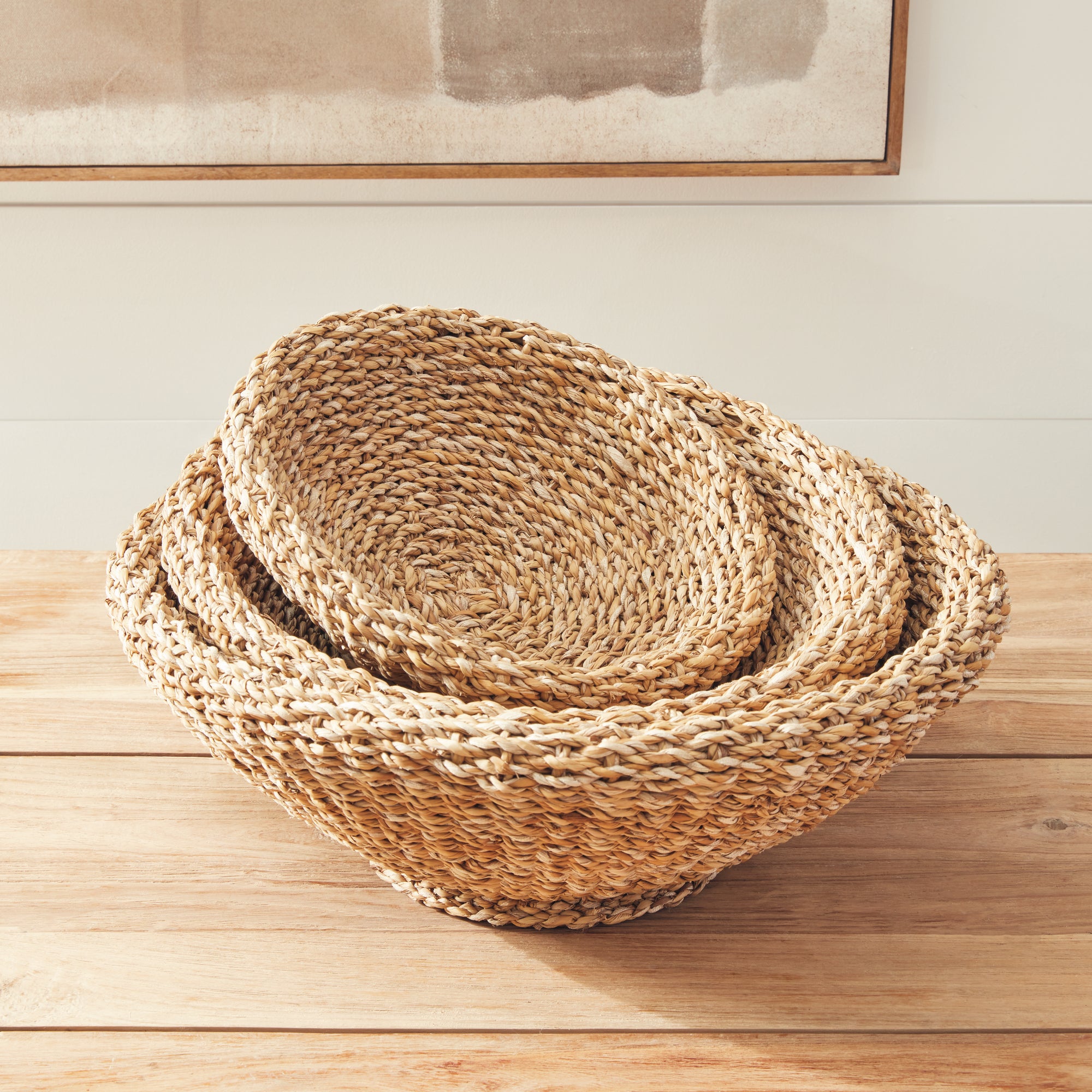 Seagrass Shallow Tapered Baskets, Set Of 3 - alternate view