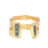 Sterling - Gold Blue Quartz Adjustable Cuff by Leslie Curtis