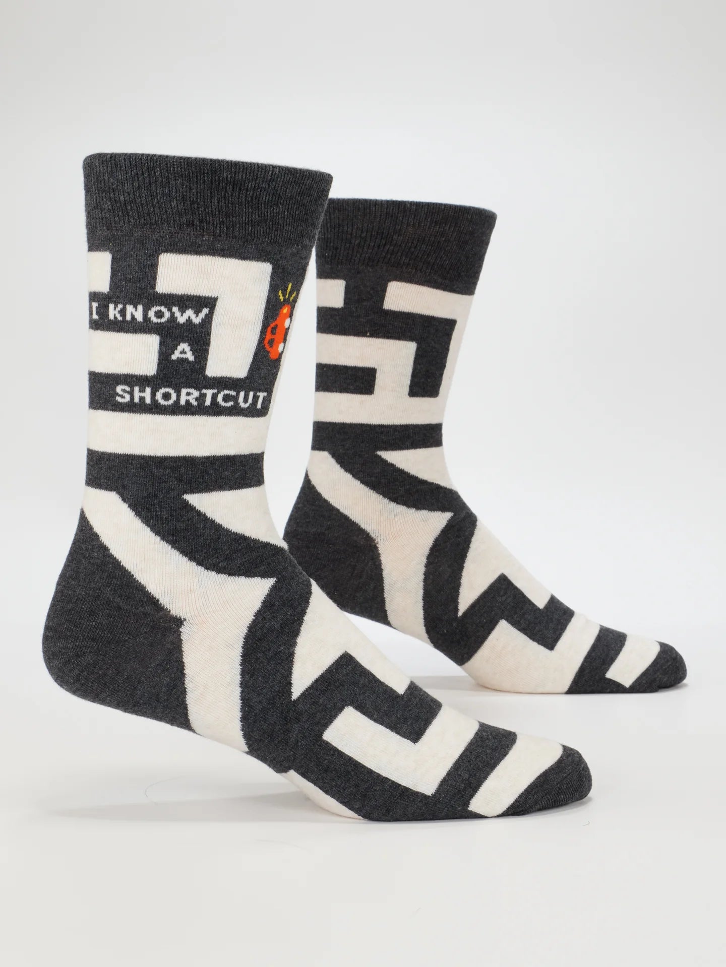 I Know A Shortcut M-Crew Socks by Blue Q