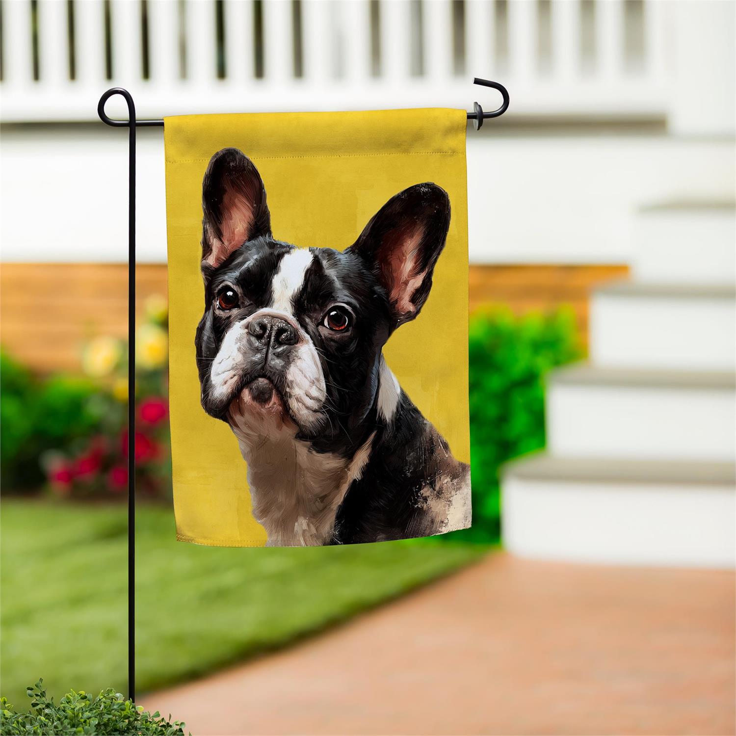 Pet Central Photo Dogs, French Bulldog Suede Garden