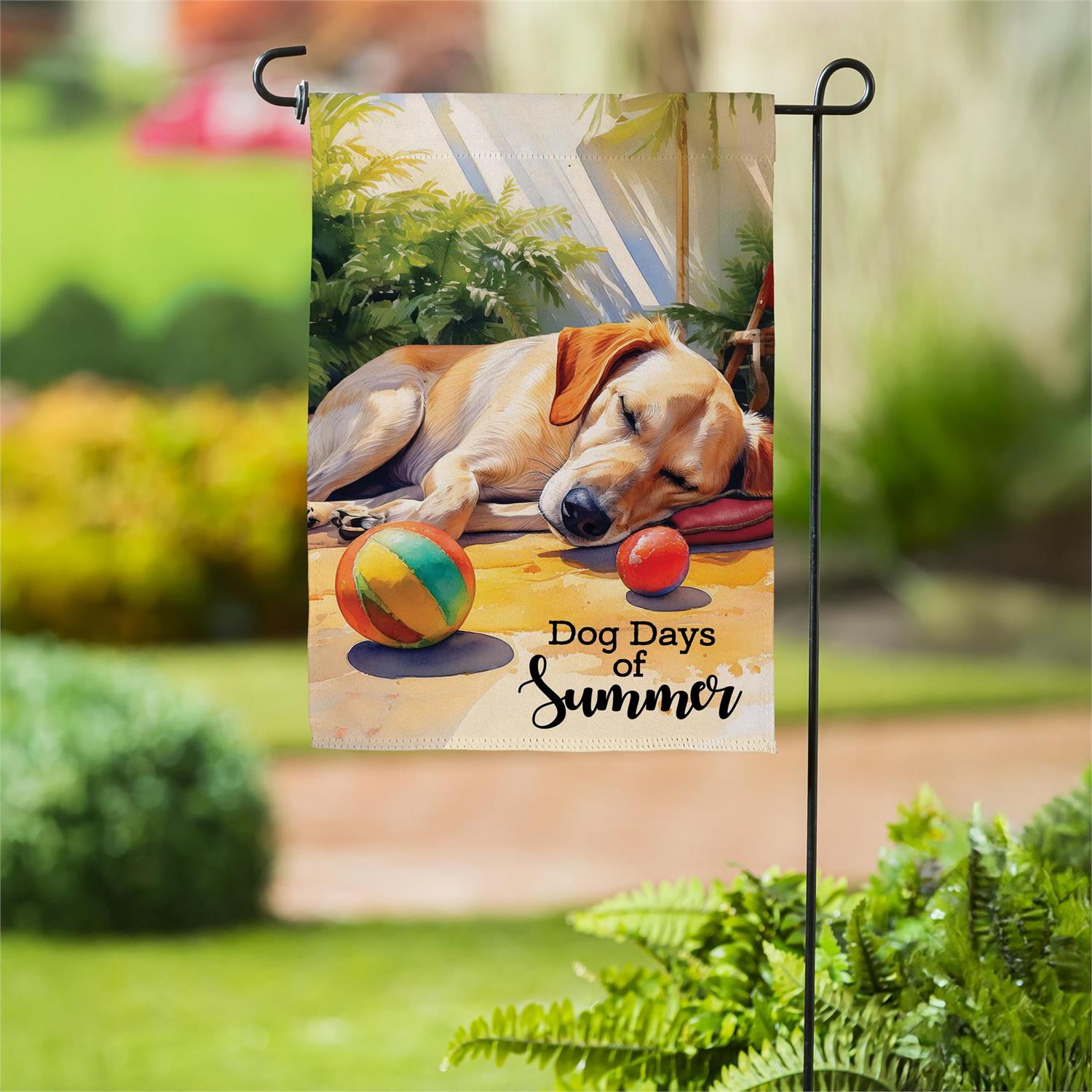 Dog Days Of Summer Suede Garden Flag by Evergreen - view 3