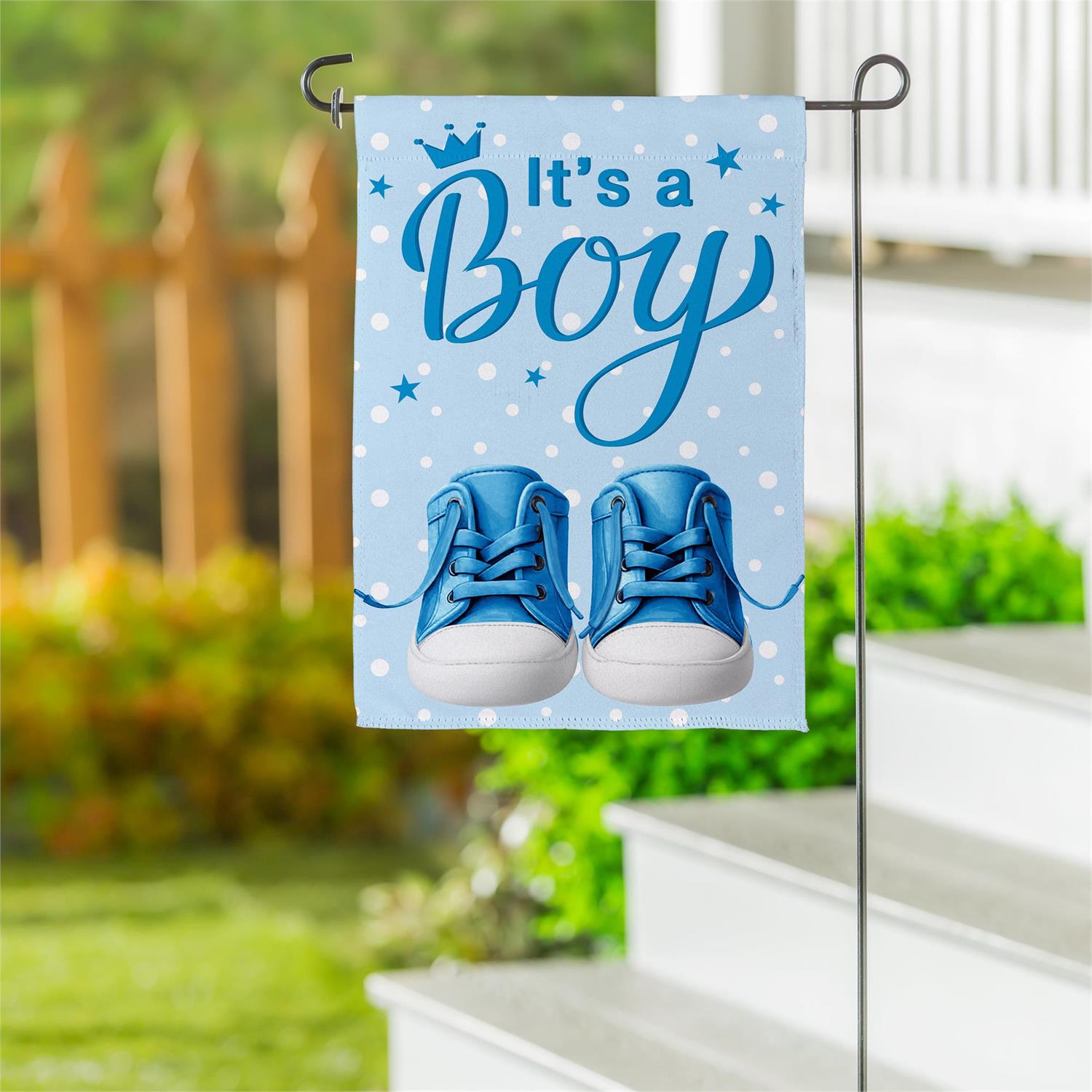 Its a Boy Blue Suede Garden Flag by Evergreen