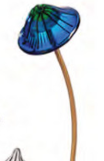 Art Glass Mushroom Garden Stake - A. Dodson's