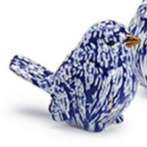 CHINOISERIE BLUE ROBIN DECORATIVE BIRD - A. Dodson's