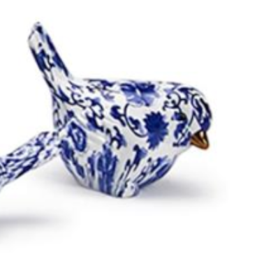 CHINOISERIE BLUE ROBIN DECORATIVE BIRD - A. Dodson's