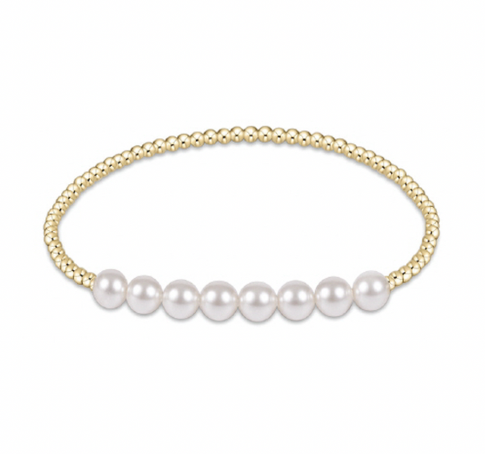 classic beaded bliss 2.5mm bead bracelet - 5mm pearl by enewton
