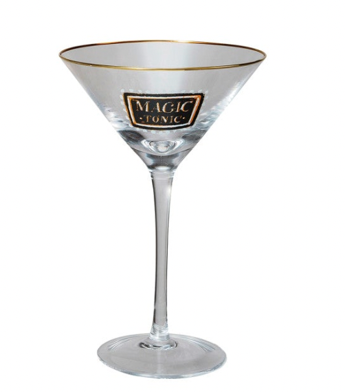 Halloween Sayings, 4 Styles 10 oz. Martini Glass w/ Gold Rim - A. Dodson's