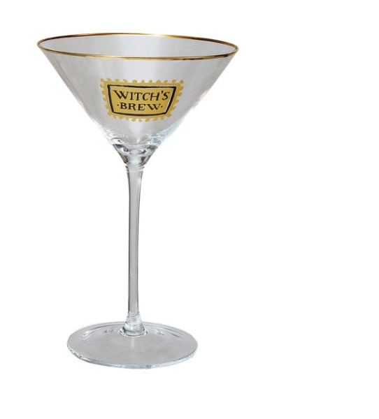 Halloween Sayings, 4 Styles 10 oz. Martini Glass w/ Gold Rim - A. Dodson's
