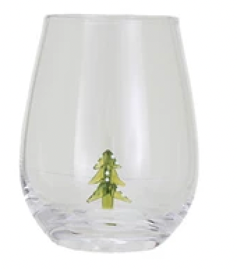 Christmas Stemless Wine Glasses - A. Dodson's