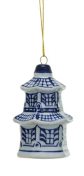 Stoneware Ginger Jar Ornament, Blue & White, 6 Styles