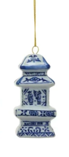 Stoneware Ginger Jar Ornament, Blue & White, 6 Styles