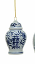 Stoneware Ginger Jar Ornament, Blue & White, 6 Styles