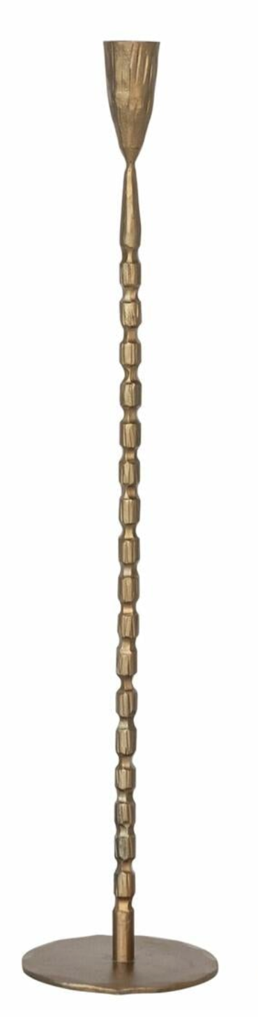 Hand-Forged Cast Metal Taper Holders, Brass Finish