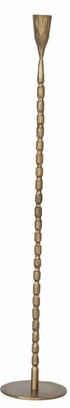 Hand-Forged Cast Metal Taper Holders, Brass Finish