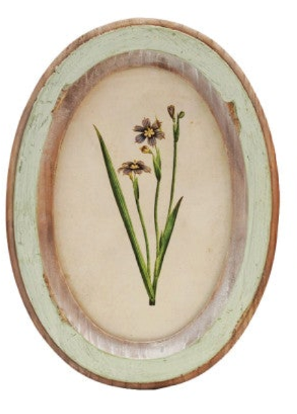 Wood Framed Glass Wall Décor with Flower, 9 Styles
