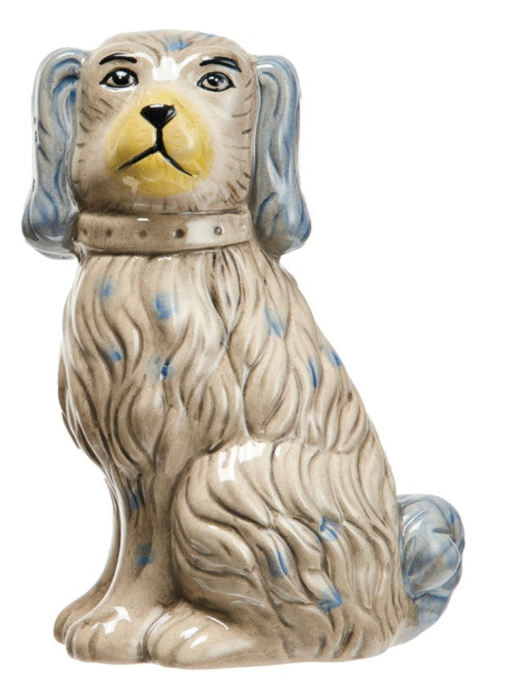 English Staffordshire Dog Hand-Painted Vintage Reproduction Vase