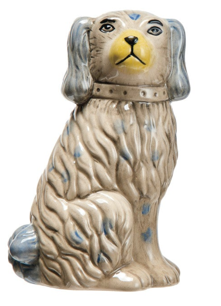 English Staffordshire Dog Hand-Painted Vintage Reproduction Vase