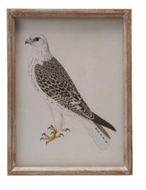 Wood Framed Glass Wall Décor with Bird Images, 6 styles