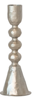 Hand-Forged Cast Iron Taper Holders, Nickel Finish