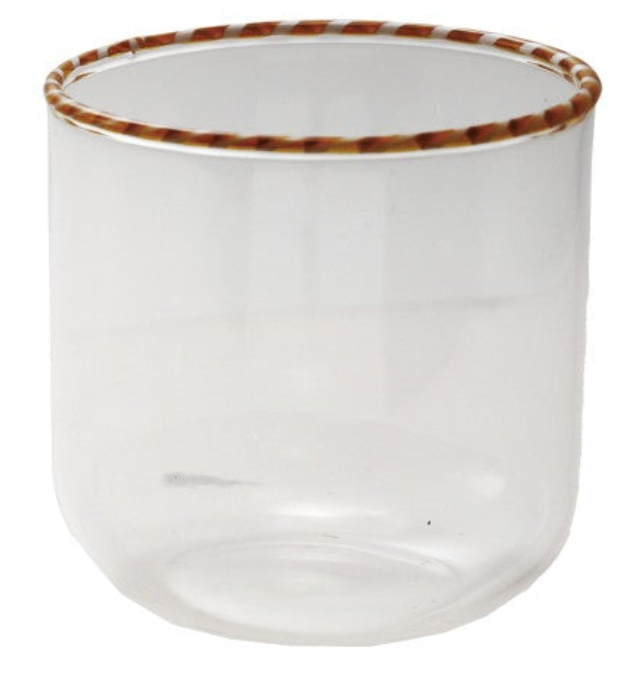 10 oz. Drinking Glass with Striped Rim, 4 Colors