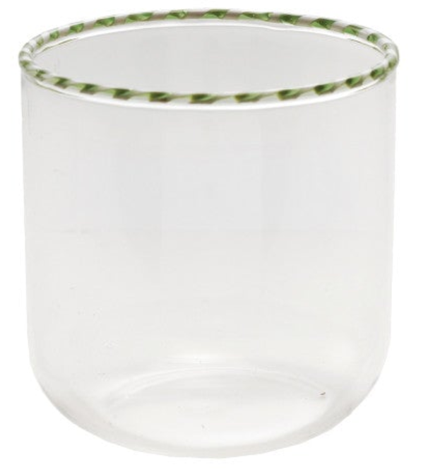 10 oz. Drinking Glass with Striped Rim, 4 Colors