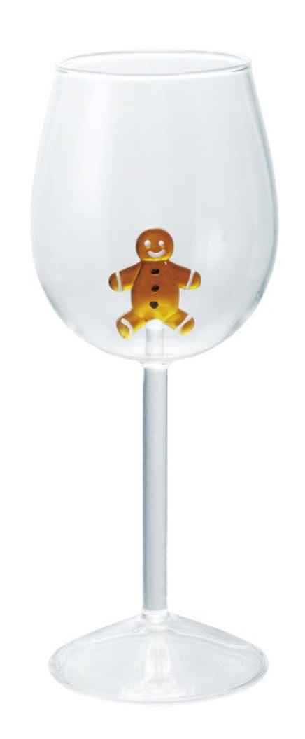 16 oz. Stemmed Wine Glass with Holiday Figure Inside, 4 Styles