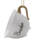 3-3/4"L Glass Teacup Ornament with Alcohol Name, White, 6 Styles