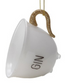 3-3/4"L Glass Teacup Ornament with Alcohol Name, White, 6 Styles