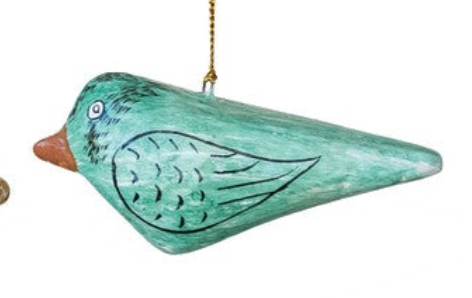 Hand-Painted Paper Mache Bird Ornament with Tassel, 4 Styles
