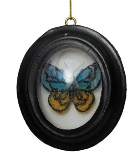 Resin Convex Framed Faux Butterfly Ornament, 4 Styles